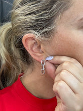 Load image into Gallery viewer, Triple Link Earring with Pave Center