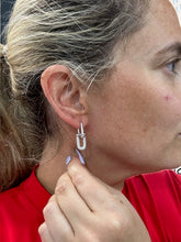 Load image into Gallery viewer, Double Link Earring with Pave