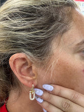 Load image into Gallery viewer, Double Link Earring with Pave