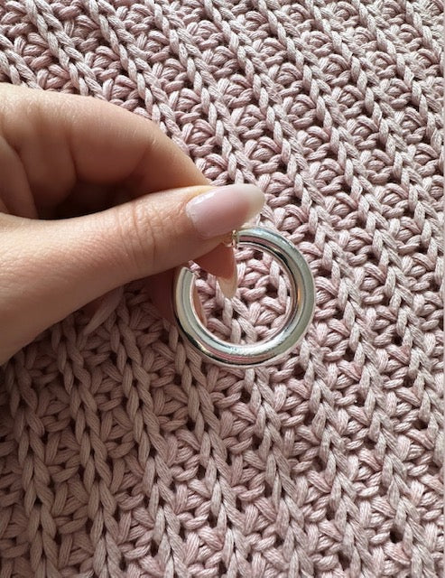 1 inch Silver Hoop