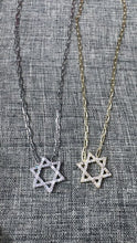 Load image into Gallery viewer, Jewish Star Necklace Paperlink Chain
