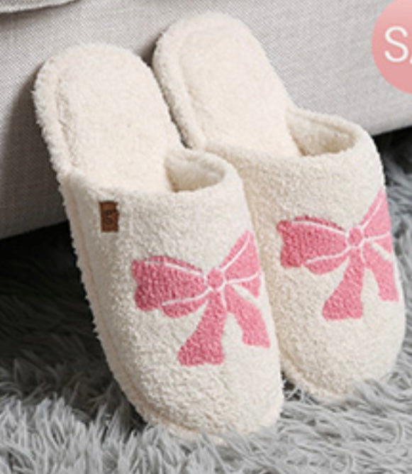 Pink Bow Slippers