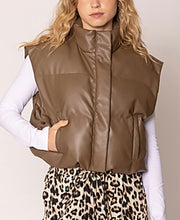 Load image into Gallery viewer, Faux leather padded vest
