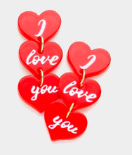 Load image into Gallery viewer, I love you 💕❤️ Resin Earrings

