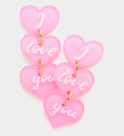 I love you 💕❤️ Resin Earrings