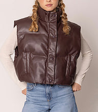 Load image into Gallery viewer, Faux leather padded vest
