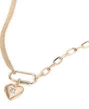 Load image into Gallery viewer, Heart Lock Mixed Chain Necklace
