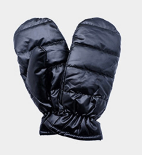 Shiny puffer mittens!