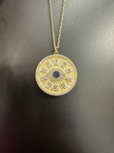 Load image into Gallery viewer, Evil eye 🧿 circle pendant necklace
