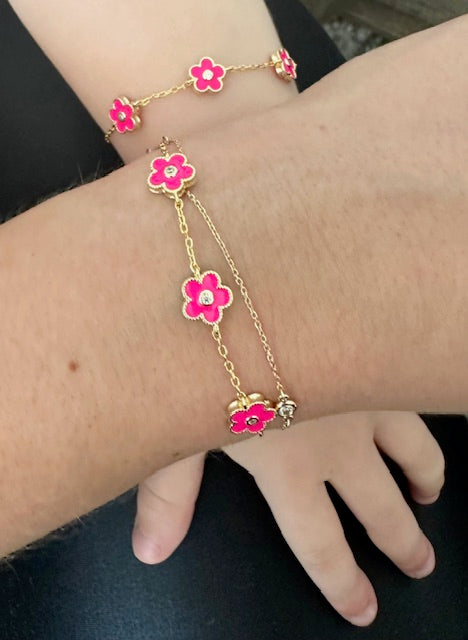 Pink Floral Bracelet for Mini & Me