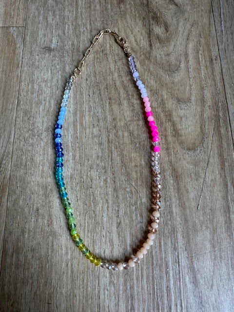 SAMPLE SALE Multi Rainbow Beaded Choker