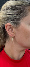 Load image into Gallery viewer, Triple Link Earring with Pave Center
