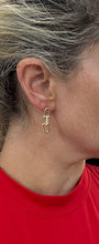 Load image into Gallery viewer, Triple Link Earring with Pave Center
