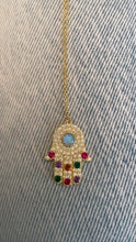 Load image into Gallery viewer, Opal Multicolor Hamsa Necklace
