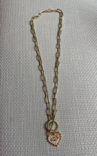 Load image into Gallery viewer, Gold Heart Evil Eye Necklace
