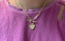 Load image into Gallery viewer, Gold Heart Evil Eye Necklace
